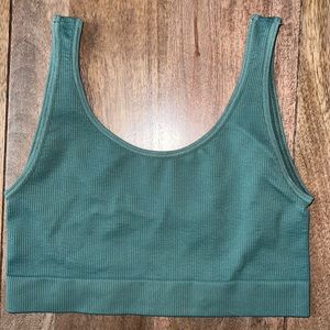 Capezio Safari Green Seamless Rib Bra Top - XS/S